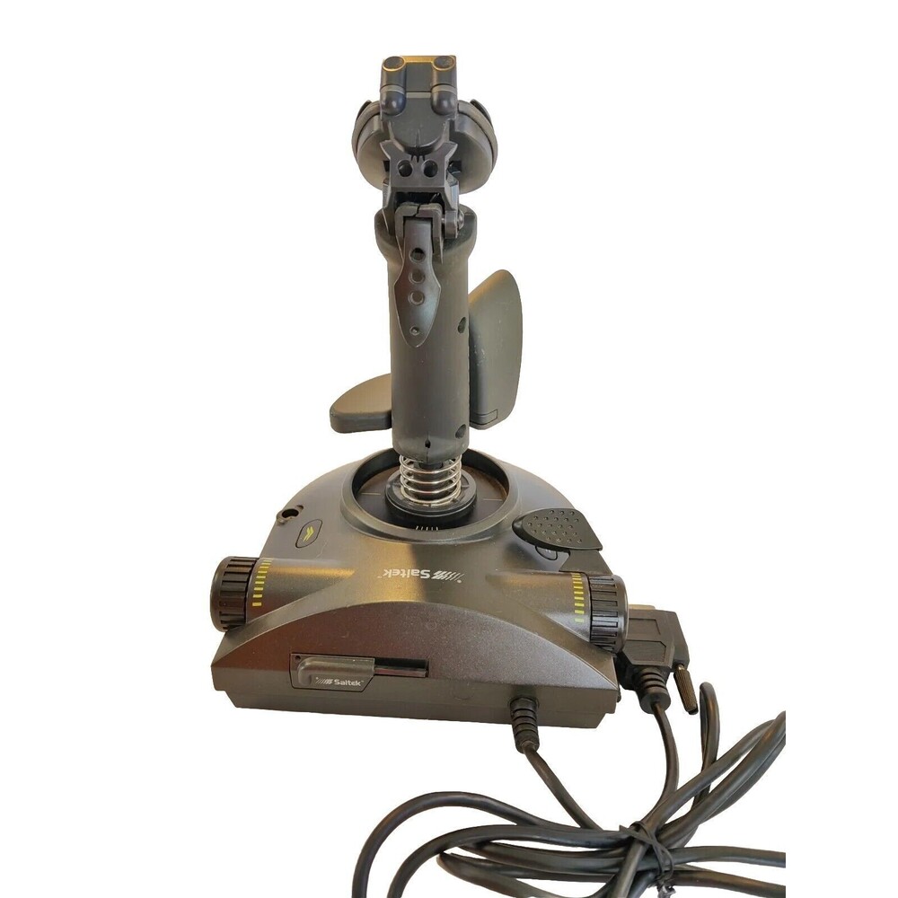 Vintage Saitek Cyborg 3D Digital Flight Simulator Joystick Model J15 Gameport - Picture 6 of 13
